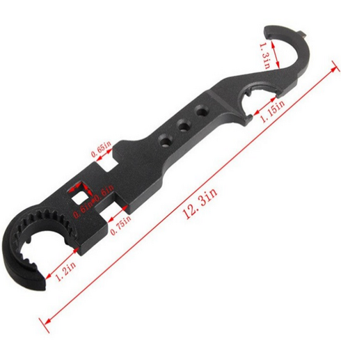 AR 계열 렌치 M4 HK416 바렐넛 캐슬넛 델타링 버퍼튜브링 스톡봉 분해 다용도 툴, 1개