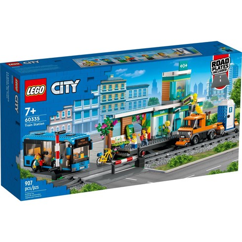 6032호 - 레고시티 기차역 60335 학습 취미 수집 단체 교육 LEGO CITY 907pcs, 혼합색상, 1개