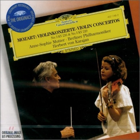 WOLFGANG AMADEUS MOZART - VIOLIN CONCERTOS NOS . 3 & 5 / ANNE-SOPHIE MUTTER HERBERT VON KARAJAN THE ORIGINALS EU수입반