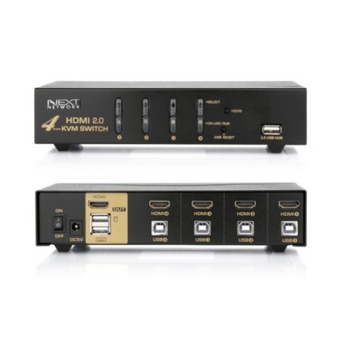 이지넷유비쿼터스(EZNET) [이지넷유비쿼터스] NEXT-7204KVM-4K [HDMI KVM스위치/4:1/USB/케이블미포함]
