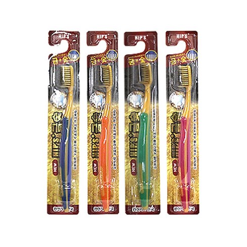힙스 금숯 칫솔, 3세트, 4개입