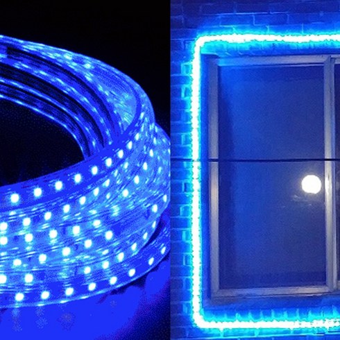aree LED 로프 칩형 플렉시블 논네온 간접조명 10m단위 줄 네온사인 (전원코드포함), 파랑