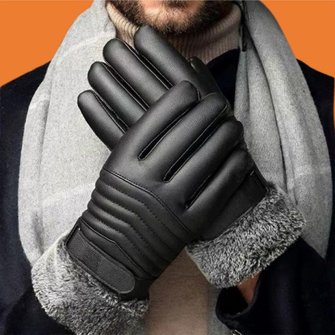 리앤베르 겨울 기모 방한 장갑 터치 오토바이 가죽 장갑