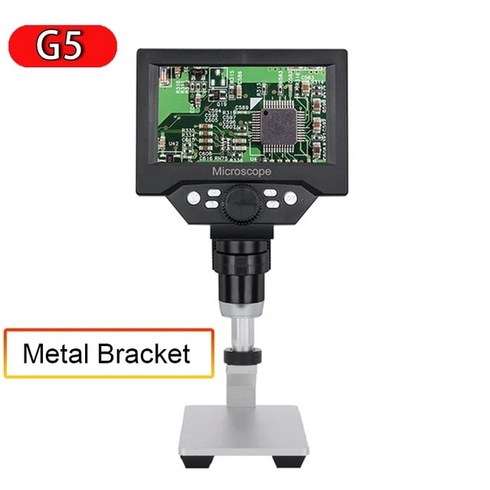 첨성대광학 1200 디지털 전자 현미경 11600 확대 돋보기 삼안 연속 배율 확대경, 15.US Plug  G5 Metal Stand