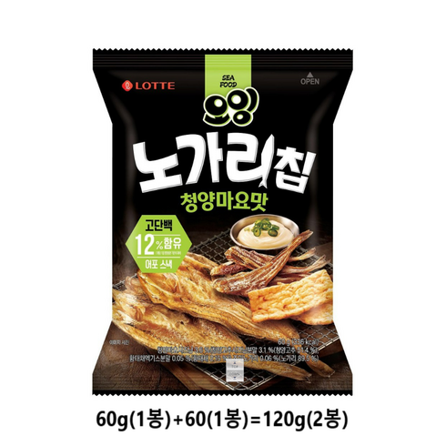 롯데 오잉 노가리칩 청양마요맛, 120g, 5개