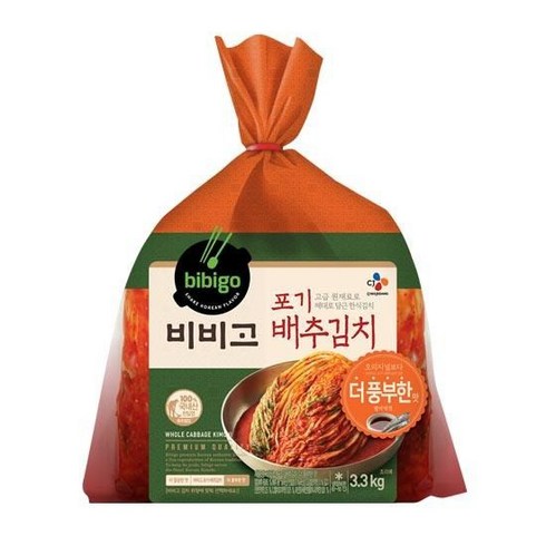 비비고포기김치 - CJ 비비고 포기김치 더풍부한맛 3.3kg, 1개