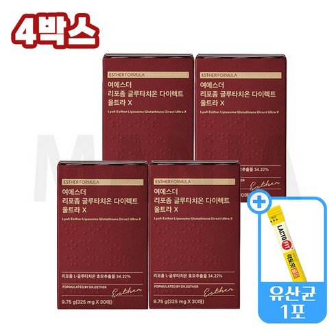 여에스더 리포좀 글루타치온 다이렉트 울트라X  - 여에스더 리포좀 글루타치온 피부영양제 필름 다이렉트 울트라X 여에스더포뮬러 +생유산균 1포 포함, 4개, 30매