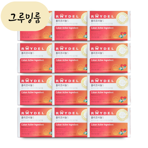 레이델 폴리코사놀5 200mg X 30정 폴리코사놀 12박스, 12개, 30개