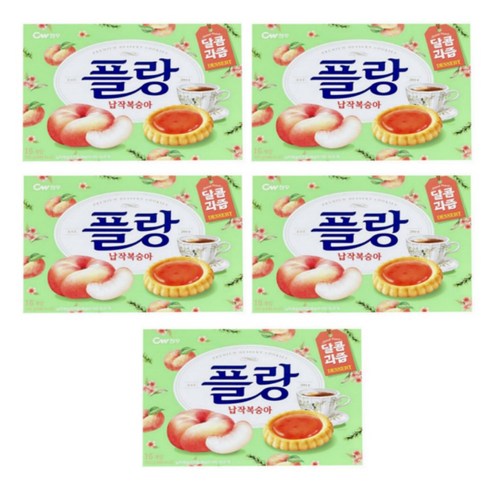 청우식품 플랑 납작복숭아 쿠키, 160g, 5개