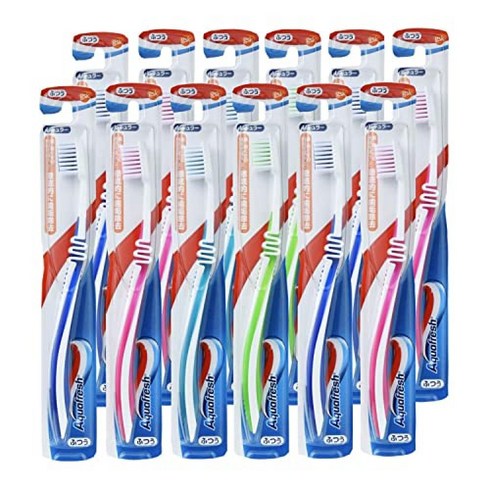 Aquafresh Brush 아쿠아프레시 칫솔 레귤러(보통) 12개 ※색상은 선택하실 수 없습니다, 1개, 1개