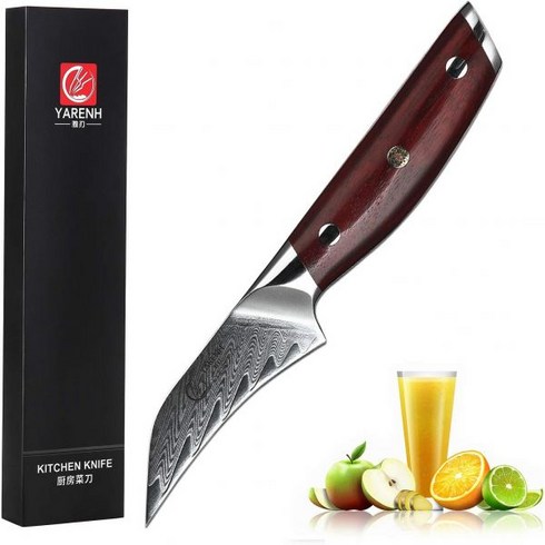 도검가방가격 - 독일직구 YARENH 다마스커스 주방 칼 5개 세트 전문 일본 강철 나무 손잡이, Paring Knife 9 Cm