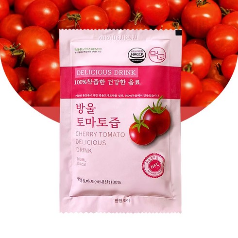 100% 착즙한 방울토마토 즙 (실속형), 60개, 100ml