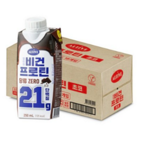 CJ제일제당 얼티브 비건프로틴 초코 250ml 18개