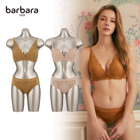 바바라브라렛 - 바바라 언더웨어 바바라 프리미엄 베스트뷰티 이모션 노와이어 여성속옷세트 4종
