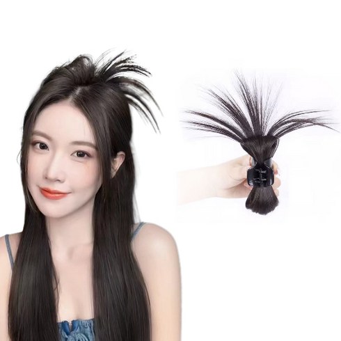 리베르 부분가발 가시헤어번 올림머리 반묶음 집게핀, 라이트 블랙, 2개