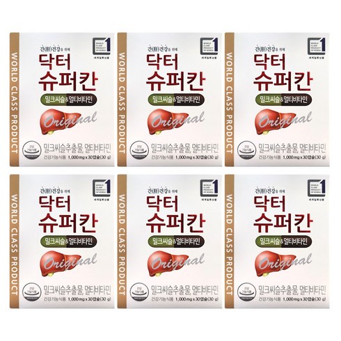 닥터슈퍼칸 간영양제 밀크시슬 밀크씨슬 실리마린, 30정, 6개