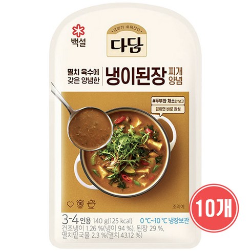 CJ 다담 냉이된장찌개 양념 140g x 10개