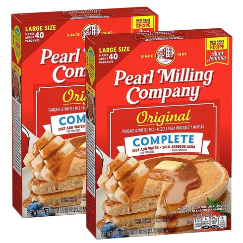 Pearl Milling Company 펄밀링컴퍼니 오리지널 컴플리트 팬케이크 와플 믹스 907g 2팩 언트제미마