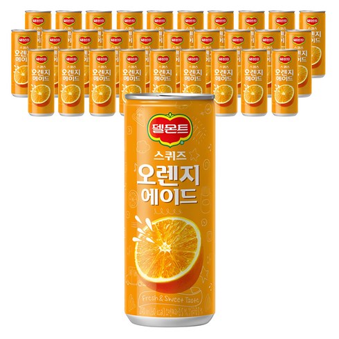 음료수 - 델몬트 스퀴즈 오렌지 에이드, 240ml, 30개