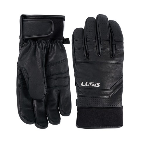 루디스 스노우프로 LUP01MG08 블랙 스키 보드 오지 방한 가죽 장갑, XL, 선택완료