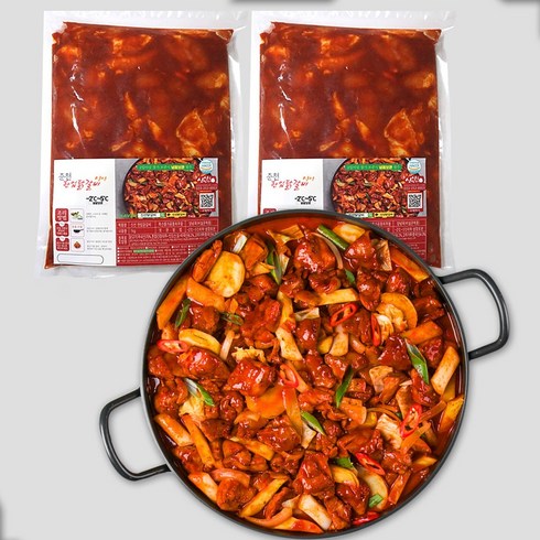 춘천 한입 신선닭갈비 700g 일반맛 양념 밀키트 택배 캠핑음식, 한입+(매운)한입, 1개, 1400g