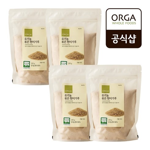 [올가] 유기농 볶은현미가루 (250g X 4), 4개, 250g