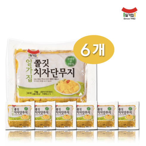 베스트식품 일미 일가집 쫄깃 치자단무지 1kg x6개, 6개