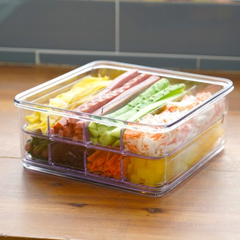 스카이락 점보 2호 직인케이스 8칸(김밥용기) 밀폐용기, 3800ml, 1개