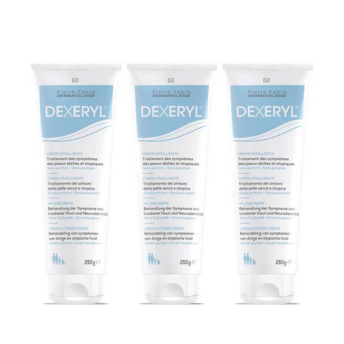 DEXERYL 덱세릴 에몰리언트 온가족 모이스처라이징 수분크림 250g x3개, 1개