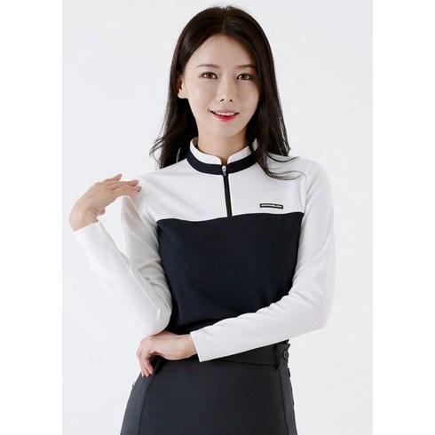 2023년 가성비 최고 여성골프웨어 - 다운블로우 여자 기능성 골프웨어 반집업 긴팔 티셔츠 91002