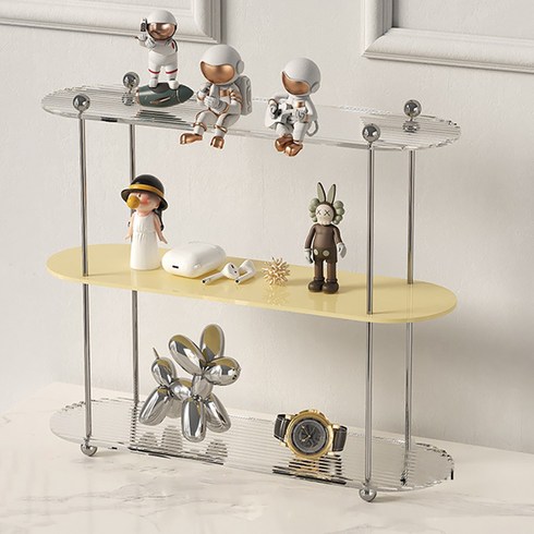 홈 심플한 아크릴 선반 진열대 컵거치 스탠드형 주방선반 모던 미니선반, 살구, A1