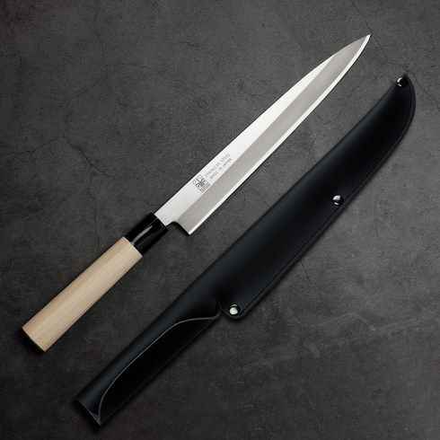 사시미칼 - 일본 니켄 NIKKEN 사시미칼 칼집 일제 회칼 낚시칼, 나무손잡이(일월도)+칼집, 1개