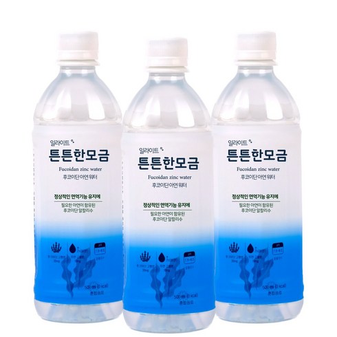 심해수 - 일라이트 튼튼한모금 물애담 후코이단 아연 미네랄워터 알칼리수, 20개, 500ml