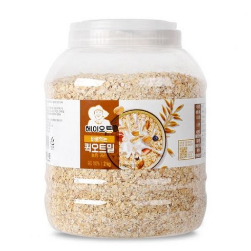 헤이오트퀵오트밀 - 두보식품 헤이오트 바로먹는 퀵 오트밀 2kg, 상세페이지 참조, 1개