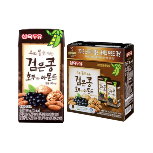 삼육두유 검은콩 호두와 아몬드, 190ml, 96개