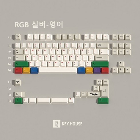 crush80 - WOB Crush80 Rainy75 PBT 한글 키캡 레이니75 키보드 한글 영어 일본어 각인 키캡, -01 rgb실버