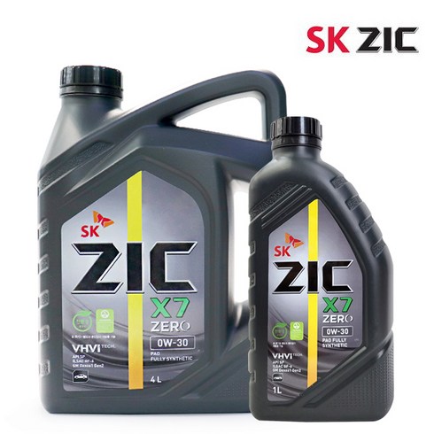 지크 X7 제로 ZIC ZERO 0W30 -5L 4L+1L 가솔린 합성 엔진오일 PAO API SP, 2개