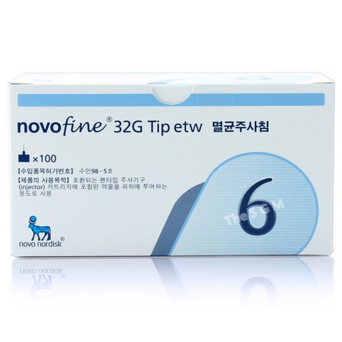 노보파인 인슐린 펜니들 주사바늘 32G 6mm 100개입, 1개