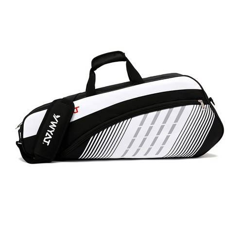 테니스백 - STARRY 대용량 테니스 가방 방수 다목적 배드민턴 스쿼시가방 2단가방, 블랙화이트