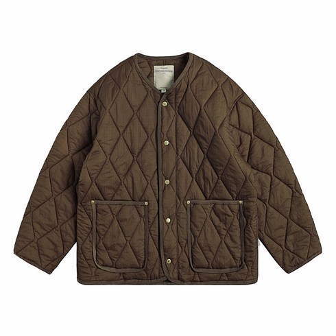 퀼팅 자켓 점퍼 누빔 롱 캐주얼 가을 간절기 겨울 EviStub 22FW 3M Thinsulate Dark Grid 링클 퀼팅 라이너 아웃도어 레트로 코튼 재킷 남성