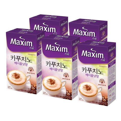 다봄 1+1 맥심 카페 카푸치노 헤이즐넛향10T, 130g, 5개