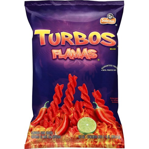 [미국직배송]사브리타스 터보 플라마 핫 콘 스낵 Sabritas Turbos Flamas Corn Snacks, 283.5g, 1개