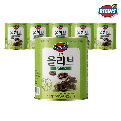 리치스 블랙 올리브 슬라이스 3kg 6캔, 6개