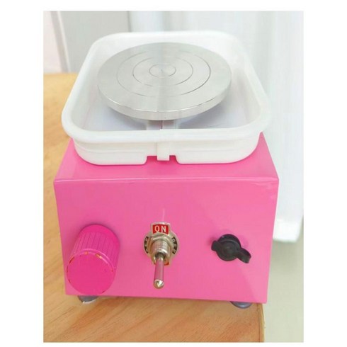전기물레 도자기물레 전기 공방 회전 도예 회전판 조소, 핑크플러그진흙+염료+컬러디스크+비디오