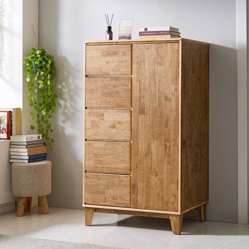 자연둥이 800 월넛 고무나무원목 듀오옷장 원목옷장