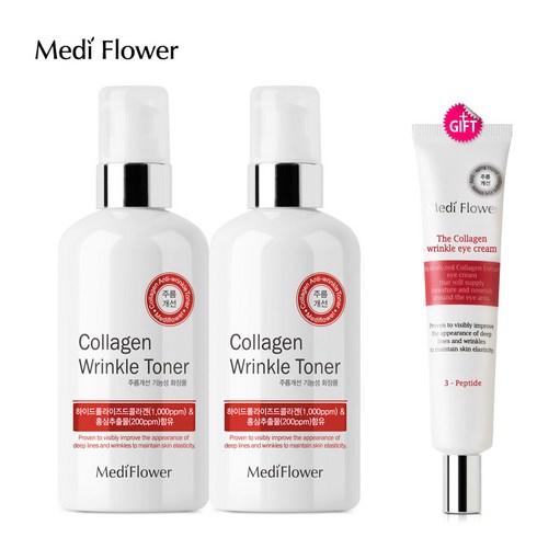메디플라워 콜라겐 주름개선 스킨 250mlx2개+더 콜라겐 아이크림 40ml, 1