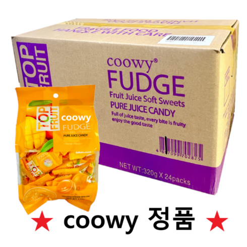 베트남망고젤리 - [국내배송] 탑젤리 베트남 망고 젤리 탑 프루트 다낭한시장 COOWY, 320g, 24개