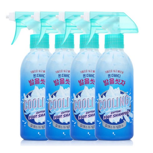 온더바디 발을씻자 풋샴푸 알래스카 빙하수 385ml 4개