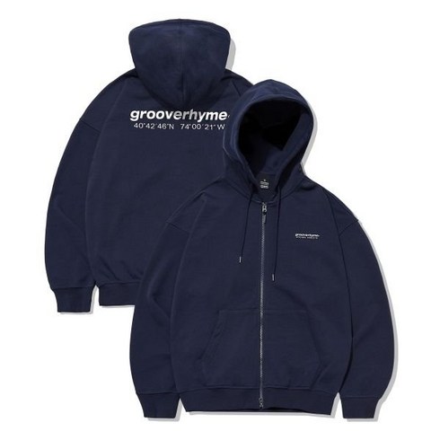 그루브라임 GROOVE RHYME NYC LOCATION HOODIE ZIP-UP NAVY LRARCUZ701P 175960