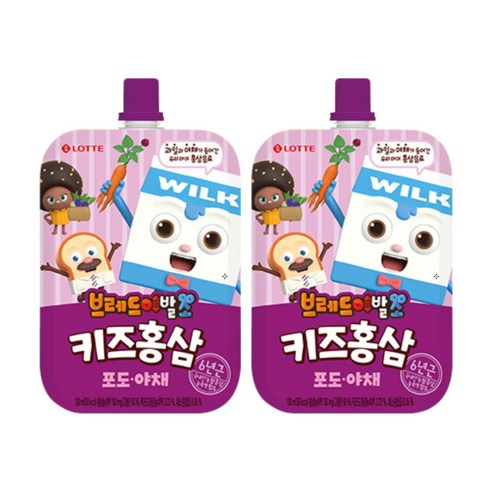 브레드이발소 키즈홍삼 포도야채 100ml x 20팩, 20개